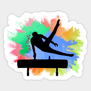 Men's Gymnastics Silhouette Art - Pommel Horse Sticker